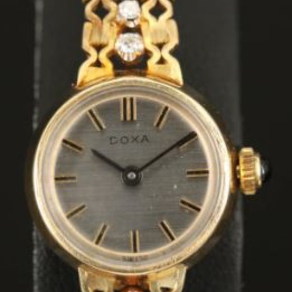 Vintage 14K Doxa Diamond Stem Wind Wristwatch - Picture 5 of 6